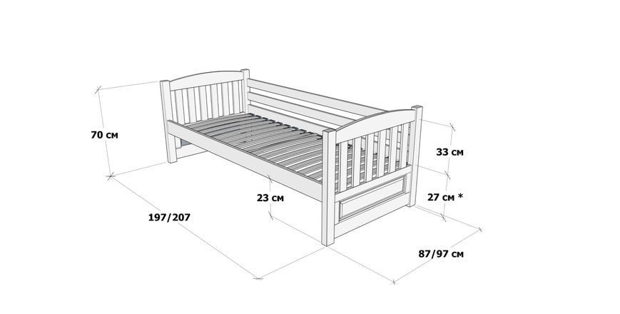 Кровать Немо 80х200, Бук, Лак Тон 119 (Без ящика) B-KD-83 фото